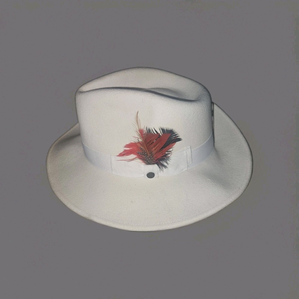 Walrus Brand Men's 100% Wool Cream Color Medium Fedora